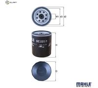 MAHLE OC237/1 Oil Filter Fits FSO Land Rover LDV Lotus MG Morgan Morris Rover