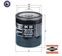 Mahle Oil Filter OC25 - fits BMW - Genuine Part - OE Matching Fit & Quality