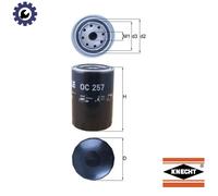 OIL FILTER OC 257 FOR VW AUDI CABRIOLET 100 A4/S4 A6/S6 AVG/AFN/AHH/AHU 1.9L A4