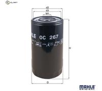 Mahle Original Oil Filter OC 267 - Fits 8210.22 13.8L 6cyl
