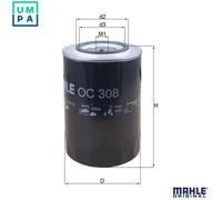 OIL FILTER OC 308 FOR 4.107/108 1.8L 4.99 1.6L 4cyl 6.354 5.8L 6cyl