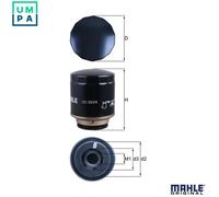 Oil filter Spin-on Filter OC 593/4 MAHLE for VW AUDI SEAT SKODA