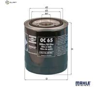Oil filter Spin-on Filter OC 65 MAHLE for FORD FIAT TATA