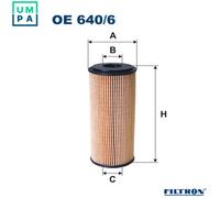 OIL FILTER OE 640/6 FOR MERCEDES-BENZ OM640.941/940/942 2.0L OM668.914 1.7L