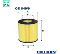 OIL FILTER OE 649/9 FOR BMW 3/E91/E92/E90/Convertible/X/E8/E6/F25/F8/Gran/F6/7