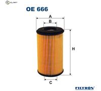OIL FILTER OE 666 FOR RENAULT D7F720/710/722/746/726 1.1L 4cyl CLIO II