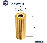 Oil filter FILTRON OE 671/4 for AUDI A5 (8T3) 3.0 2011-2017