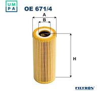 Oil filter FILTRON OE 671/4 for AUDI A5 (8T3) 3.0 2011-2017