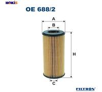 Filtron Oil Filter OE 688/2 - Fits Audi, VW, Seat, Skoda, Porsche: A3 A4 A5 A6 Golf VII TT Octavia