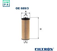 OIL FILTER OE 689/3 FOR JEEP GRAND/CHEROKEE/VAN/IV WRANGLER/III DODGE VW