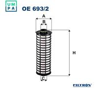 OIL FILTER OE 693/2 FOR IVECO ASTRA HD/7-C/8 F3BE0681C 12.9L F3BE0681E 12.9L