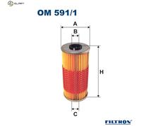 OIL FILTER OM 591/1 FOR MERCEDES-BENZ LASS 124 SL E-CLASS/Break/T-Model 6.0L