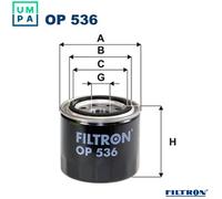 Filtron Oil Filter OP 536 for AIXAM CROSSOVER 0.5 (2012-2016)