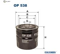 Oil filter Spin-on Filter OP 538 FILTRON for VOLVO 460 440 S40 I V40 Estate