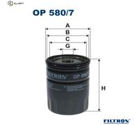 Filtron Oil Filter OP 580/7 - Fits Land Rover Discovery I/II 1400/16V, Austin, MG, Lotus