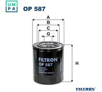 Filtron Oil Filter OP 587 - Fits Hyundai, Kia, Mazda, Mitsubishi, Ford Asia & Oceania