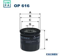 Filtron Oil Filter OP 616 – Spin-on, Fits SEAT, SKODA, VW