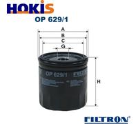 Oil filter FILTRON OP 629/1 for MAZDA 2 (DY) 1.3 2003-2007