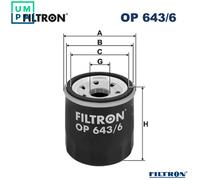 Filtron Oil Filter OP 643/6 - Fits Dacia, Lada, Renault (Xray, Lodgy, Vesta, Duster, Kadjar)