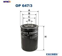 OIL FILTER OP 647/3 FOR JOHN DEERE Series/3000/5000/5010/6000/7000/7010 2.9L