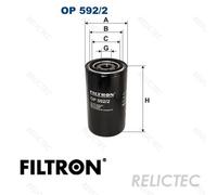 Fits FILTRON OP 592/2 OIL FILTER.BOVA FVD 12-220 82- (TRUCK) UK Stock