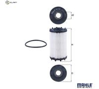 MAHLE OX 1184D Oil Filter - Oil Filter with Gasket/Gasket Set