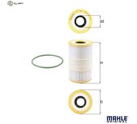 Mahle Original Oil Filter Element OX1185D with Gasket
