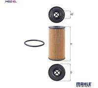 Mahle Oil Filter OX1308D - Filter Insert for Dacia Nissan Mercedes-Benz Renault