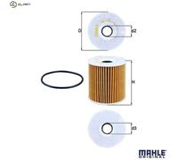 Mahle Original Oil Filter OX 149D - 76mm x 79mm - with Gasket Set - Fits Volvo