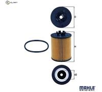 MAHLE OX 173/2D Oil Filter - Oil Filter with Gasket/Gasket Set
