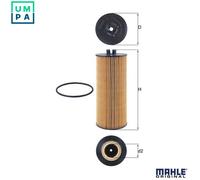 Mahle Oil Filter OX174D Mercedes Atego - Precision OE Matching Fit & Quality