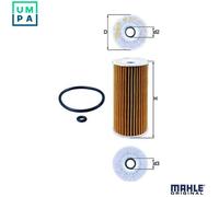 MAHLE Original Oil Filter OX201D - OE Fit for Mercedes A-Class/B-Class/Vaneo