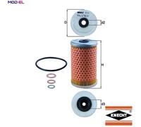 MAHLE OX 34D Oil Filter - Oil Filter with Gasket / Gasket Set