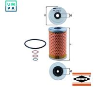 MAHLE OX 34D Oil Filter - Oil Filter with Gasket / Gasket Set