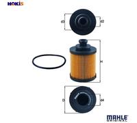 Oil filter Filter Insert OX 418D MAHLE for FIAT OPEL SUZUKI FORD ALFA ROMEO