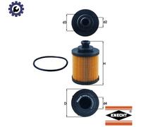 MAHLE OX 418D Oil Filter - Oil Filter with Gasket / Gasket Set
