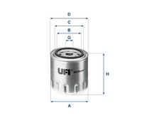 Oil filter Spin-on Filter 23.134.00 UFI for NISSAN LDV