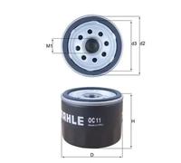 Mahle Original Oil Filter OC11 – 75mm diameter, 63.8mm height – Fits Renault, Fiat, Maserati
