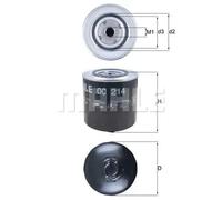 Oil Filter fits VOLVO V70 87, Mk2 2.5D 95 to 07 D5252T Mahle 9125224 91252247