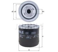 MAHLE OC223 Oil Filter 93.2mm Diameter 96mm Height Service Fits Jeep Renault