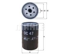 OC47 Oil Filter Screw On 76mm Outer 62mm Inner 123mm Height Service Mahle Knecht
