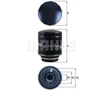 MAHLE - OC 593/3 - Oil Filter for AUDI, VW oe part number 03C115561H