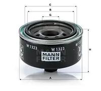 MANN W1323 Oil Spin-On Filter With One Anti-Return Valve 82mm Height Fits VW LT