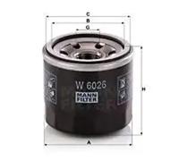 Oil filter Spin-on Filter W 6026 MANN-FILTER for SUZUKI CELERIO IGNIS III