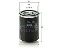 Oil filter Spin-on Filter W 610/6 MANN-FILTER for HONDA CIVIC MK IV Hatchback