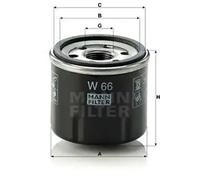 Oil filter Spin-on Filter W 66 MANN-FILTER for RENAULT DACIA NISSAN