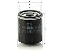 Oil filter Spin-on Filter W 68 MANN-FILTER for RENAULT AIXAM