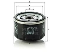 Oil filter Spin-on Filter W 7003 MANN-FILTER for FIAT ALFA ROMEO LANCIA