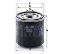 Oil filter Spin-on Filter W 7035 MANN-FILTER for CHRYSLER VW JEEP DODGE PLYMOUTH