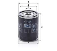 Oil filter Spin-on Filter W 7037 MANN-FILTER for SUBARU IMPREZA Hatchback XV